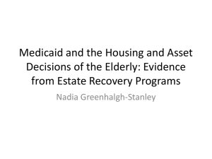 Medicaid and the Housing and Asset Decisions of the Elderly: Evidence