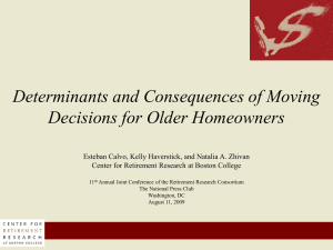 Determinants and Consequences of Moving Decisions for Older Homeowners