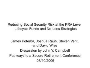 Reducing Social Security Risk at the PRA Level