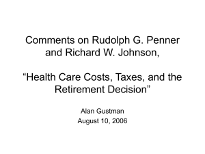 Comments on Rudolph G. Penner and Richard W. Johnson, Retirement Decision”