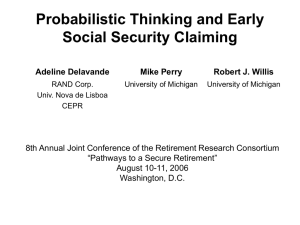 Probabilistic Thinking and Early Social Security Claiming