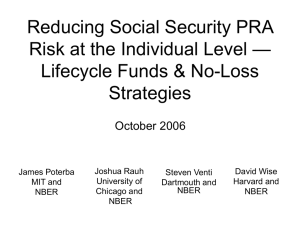 Reducing Social Security PRA — Risk at the Individual Level