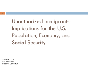 Unauthorized Immigrants: Implications for the U.S. Population, Economy, and Social Security