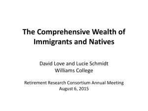 The Comprehensive Wealth of Immigrants and Natives David Love and Lucie Schmidt