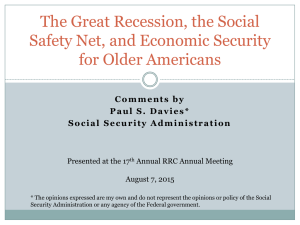 The Great Recession, the Social Safety Net, and Economic Security