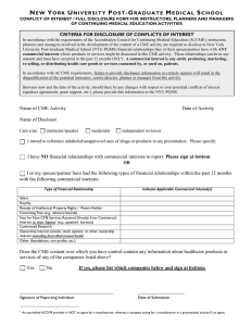 Faculty Disclosure Form