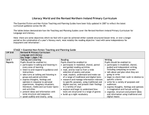Literacy World and the Revised Northern Ireland Primary Curriculum