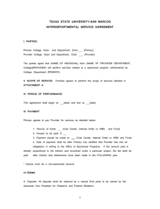 Interdepartmental Agreement Form