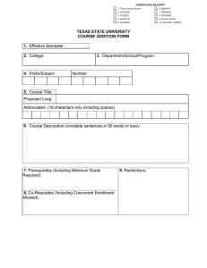 Course Addition Form
