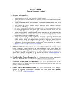 Honors Faculty Course Proposal Packet
