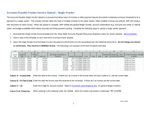 SAP Vendor Upload Instructions (Single Vendor)