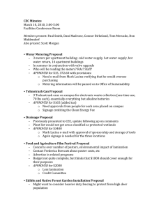 CEC Minutes  • Water Metering Proposal March 10, 2010, 3:00-5:00