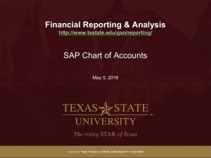 SAP Chart of Accounts Presentation for May 5 2016