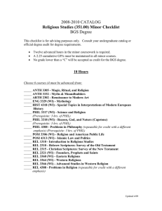 ReligiousStudiesMinor2008