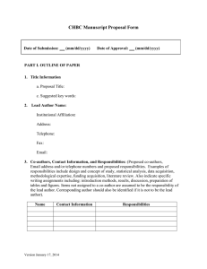 CHBC Manuscript Proposal Form
