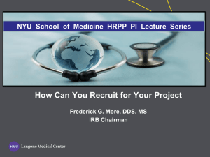 How Can You Recruit for Your Project IRB Chairman