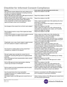 Checklist for Informed Consent Compliance