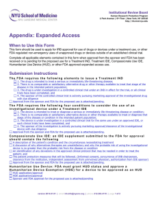 Application for Expanded Access