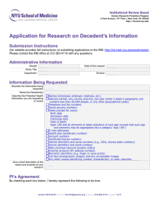 Application for Research on Decedent's Information