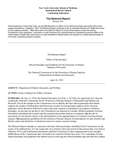January 2011: The Belmont Report
