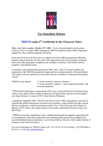 For Immediate Release ra Financial Times