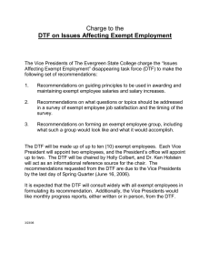Charge to the  DTF on Issues Affecting Exempt Employment