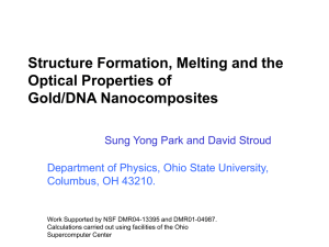 Another Recent Presentation: Gold/DNA Nanocomposites