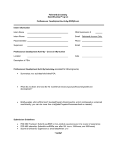 Reinhardt University Sport Studies Program  Professional Development Activity (PDA) Form