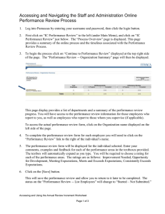 Supervisor Instructions for Completing Online Performance Review