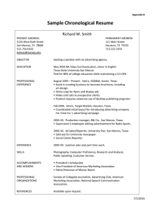 Sample Chronological Resume  Richard M. Smith