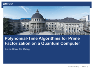 Polynomial-Time Algorithms for Prime Factorization on a Quantum Computer |