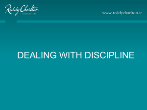 Professional conduct presentation Dealing with Discipline