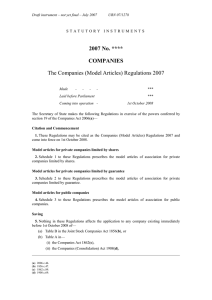 The Companies (Model Articles) Regulations 2007