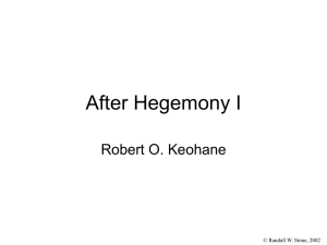 After Hegemony I Robert O. Keohane © Randall W. Stone, 2002