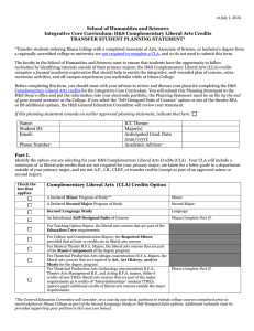 Download Complementary Liberal Arts - H&S Transfer Student Planning Statement