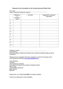 Ethical code response form