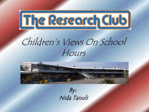 Children's views about school hours, by Nida Tanuli aged 11