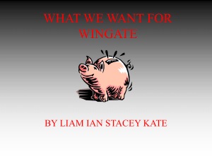 What we want for Wingate, by Liam Glacester, Ian Lincoln, Stacey Bone and Kate Martindale aged 13