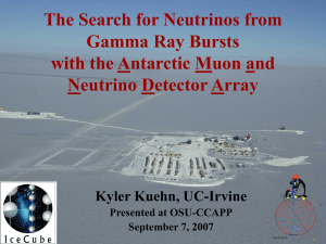 The Search for Neutrinos from Gamma Ray Bursts Neutrino Detector Array
