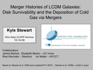 Merger Histories of LCDM Galaxies: Gas via Mergers Kyle Stewart