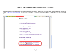Banner HR-Payroll Redistribution Screenshot Instructions