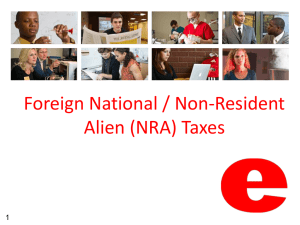 Foreign National (NRA) Tax Presentation
