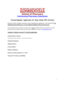 Speaker Application - Home Study Activities