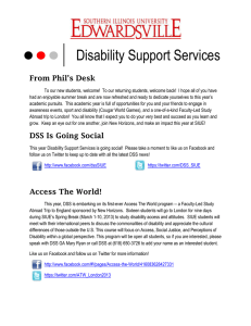 Disability Support Services  From Phil’s Desk