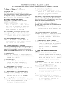 References page (print and online sources)