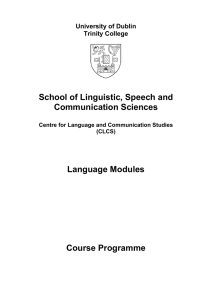 Language Modules Course Booklet