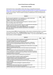 School of Social Sciences and Philosophy Research Ethics Checklist (