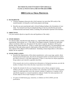 C IRB Clinical Trial Protocol form