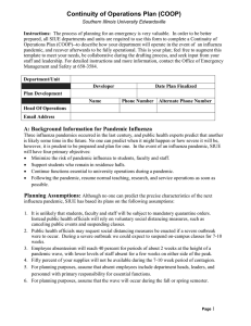 SIUE Template - Continuity Of Operations Plan (COOP)