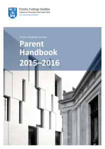 Parent Handbook 2015–2016 Trinity Disability Service